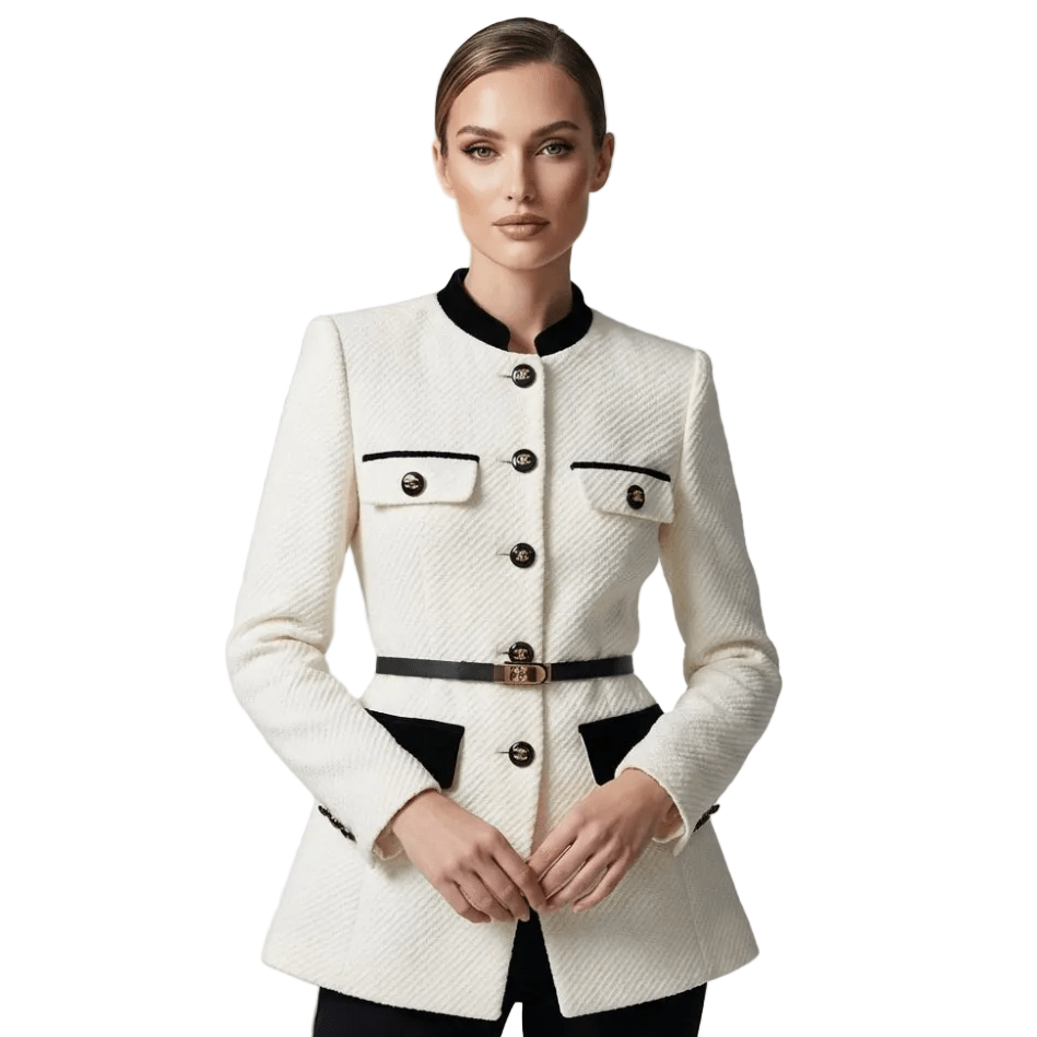 Jacket Women Tailored Fit Single Breasted Button Closure - Evergreen Outfits - Women Blazer