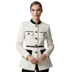 Jacket Women Tailored Fit Single Breasted Button Closure - Evergreen Outfits - Women Blazer