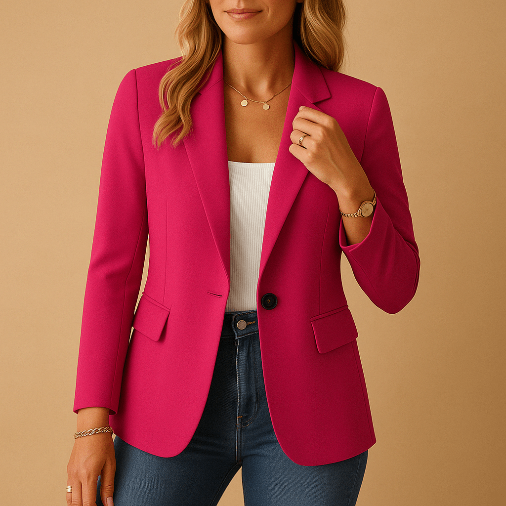 Jacket Women Tailored Fit Single Breasted Front Closure - Evergreen Outfits - Women Blazer
