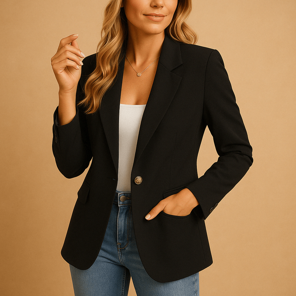 Jacket Women Tailored Fit Single Breasted Front Closure - Evergreen Outfits - Women Blazer