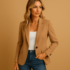 Jacket Women Tailored Fit Single Breasted Front Closure - Evergreen Outfits - Women Blazer