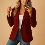 Jacket Women Tailored Fit Single Breasted Front Closure - Evergreen Outfits - Women Blazer