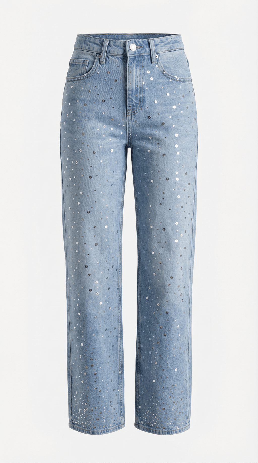 Jeans Women Baggy Fit Sparkle Design Detail Features - Evergreen Outfits - Women Pants