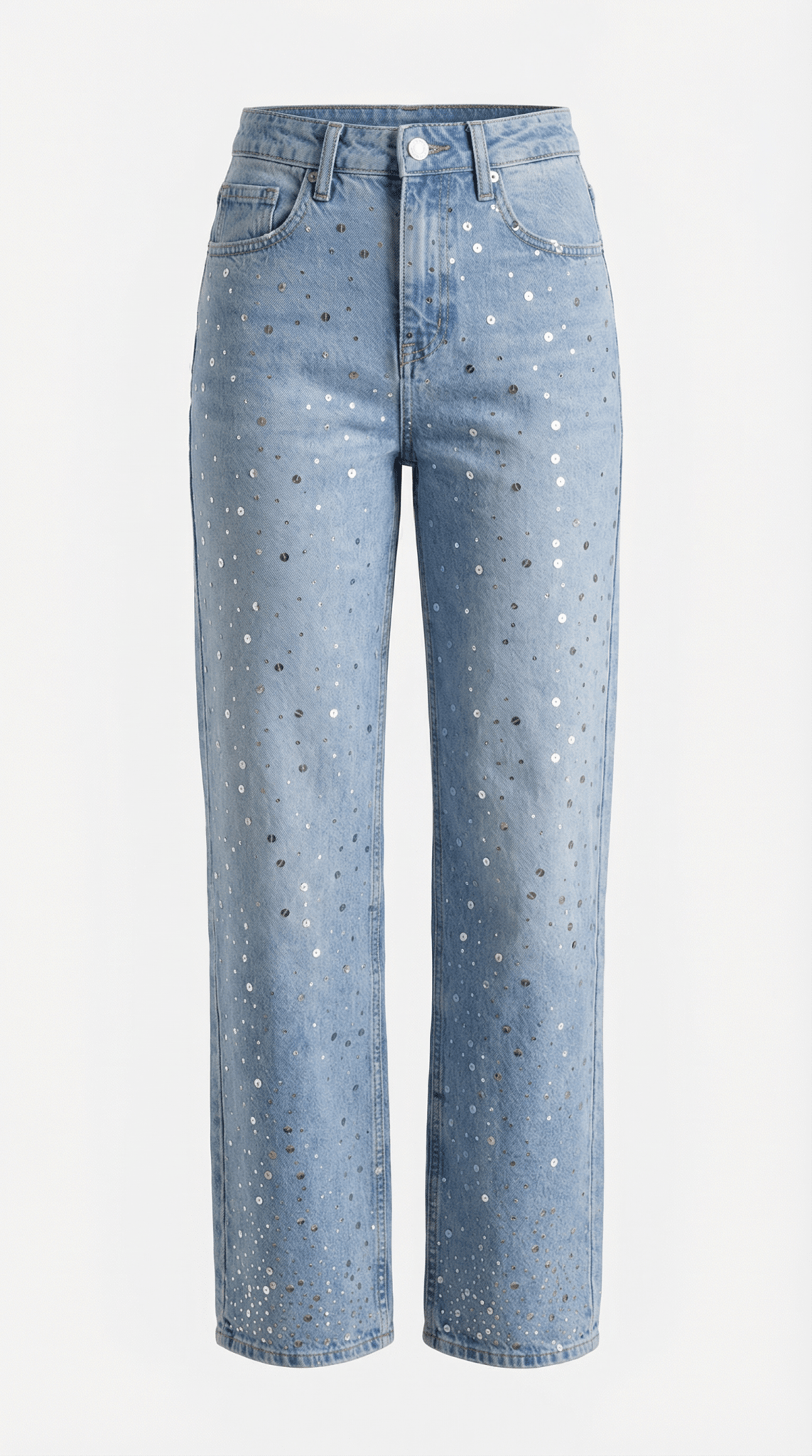 Jeans Women Baggy Fit Sparkle Design Detail Features - Evergreen Outfits - Women Pants