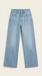 Jeans Women Baggy Fit Wide Leg High Rise Waist - Evergreen Outfits - Women Pants