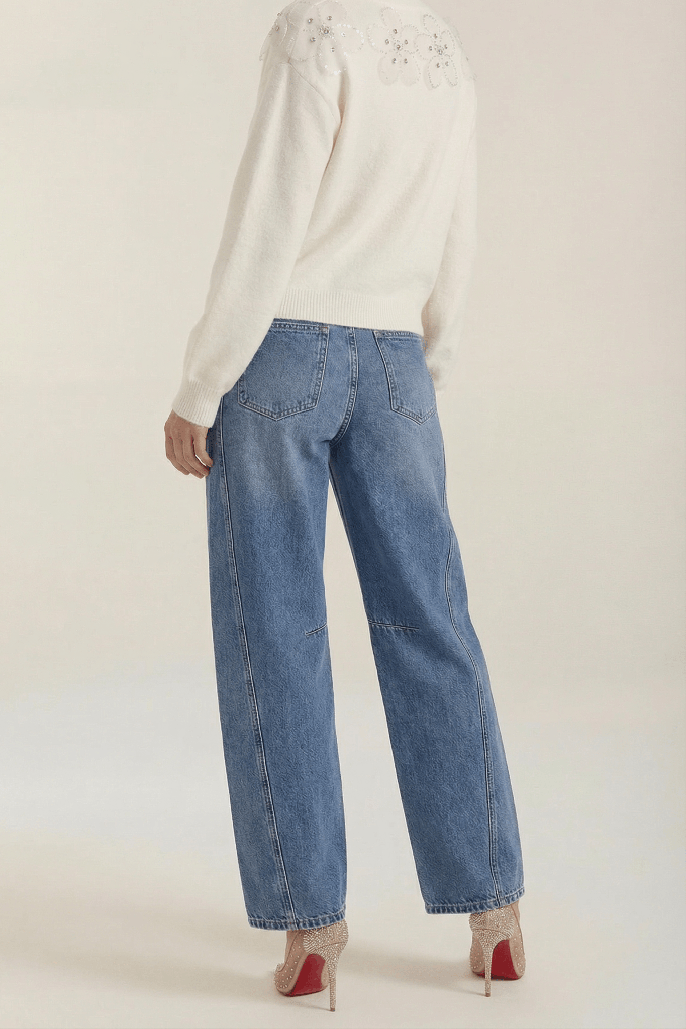 Jeans Women High Waisted Barrel Leg Relaxed Fit Cut - Evergreen Outfits - Women Pants