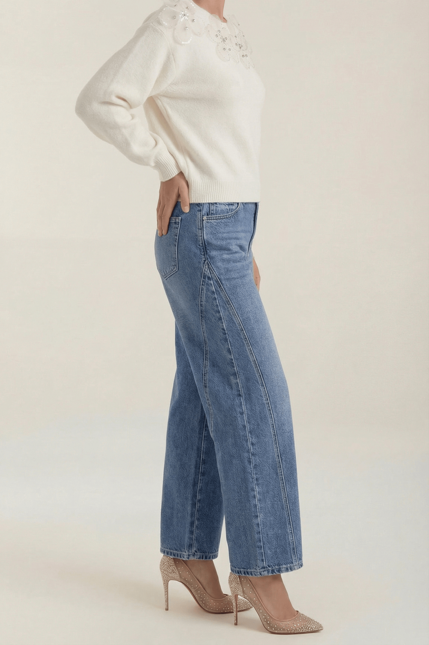 Jeans Women High Waisted Barrel Leg Relaxed Fit Cut - Evergreen Outfits - Women Pants