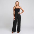 Jumpsuit Women Strapless Glitter Wide Leg Formal Style - Evergreen Outfits - Women Jumpsuit