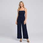 Jumpsuit Women Strapless Glitter Wide Leg Formal Style - Evergreen Outfits - Women Jumpsuit