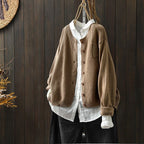 Women Cardigan | Oversized Fit with Full-Length Button Front