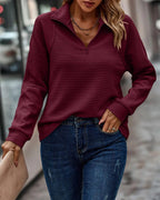 Women Sweater | V-Neck Design with Zipper Front Closure