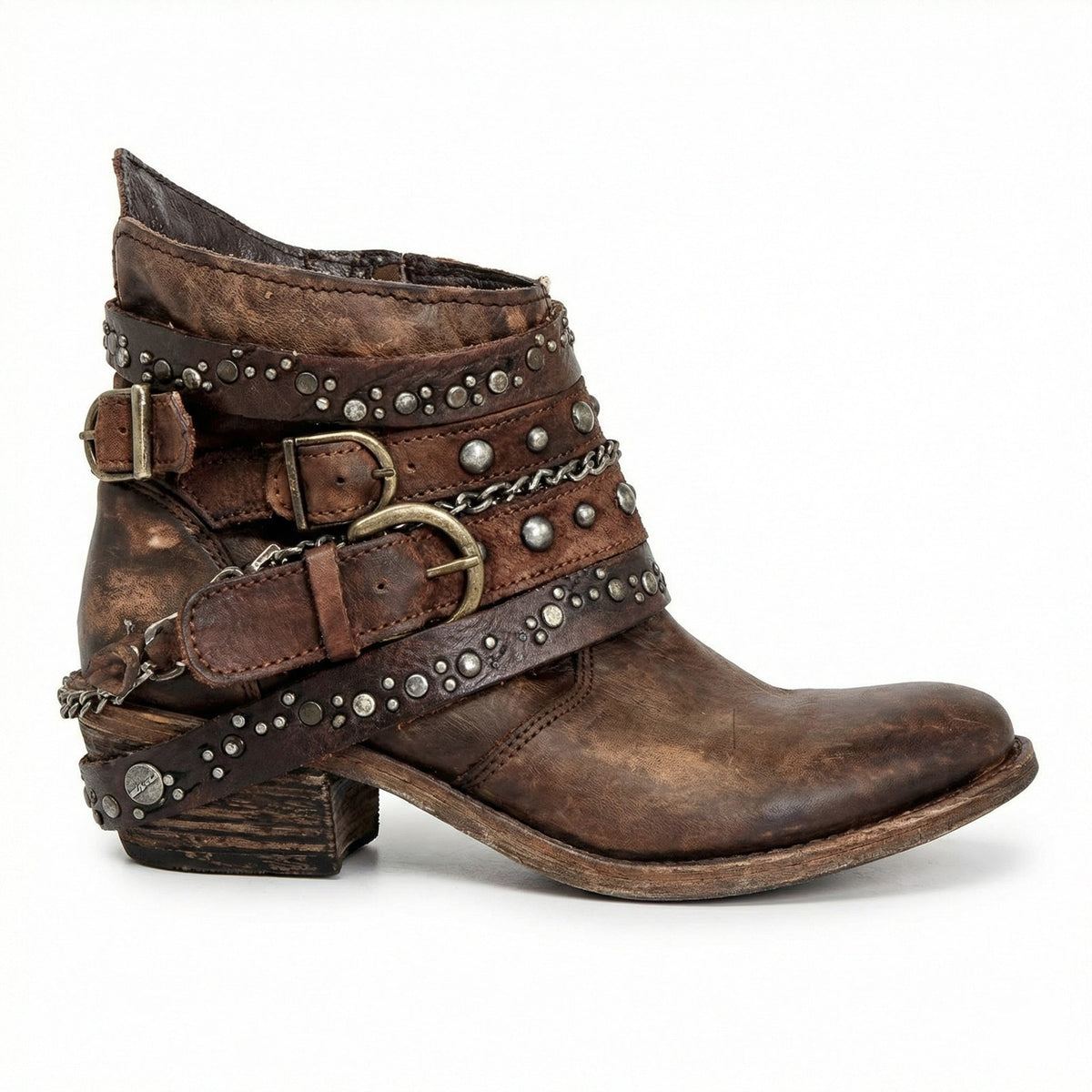 Women Boots | Multi-Strap Buckle with Side Zip Closure