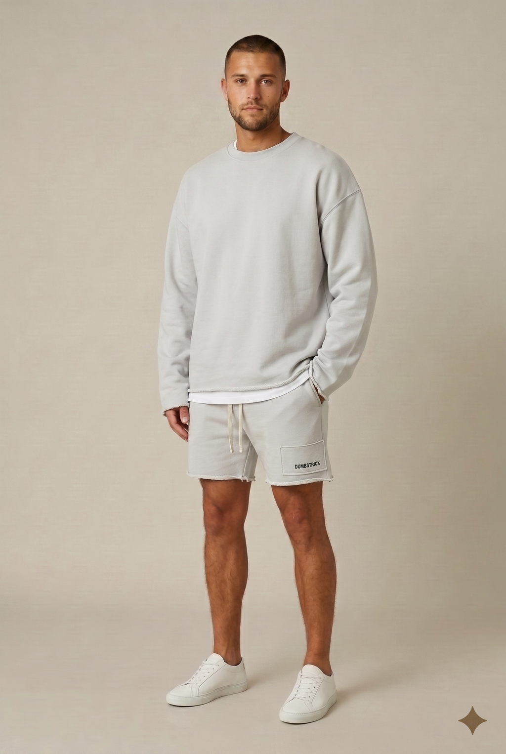 Men Set | Relaxed Fit Crewneck Sweatshirt and Shorts