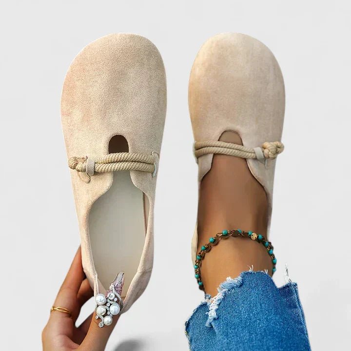 Loafers Women Closed Toe Slip-On Flat Sole Tie Detail - Evergreen Outfits- Women Loafers