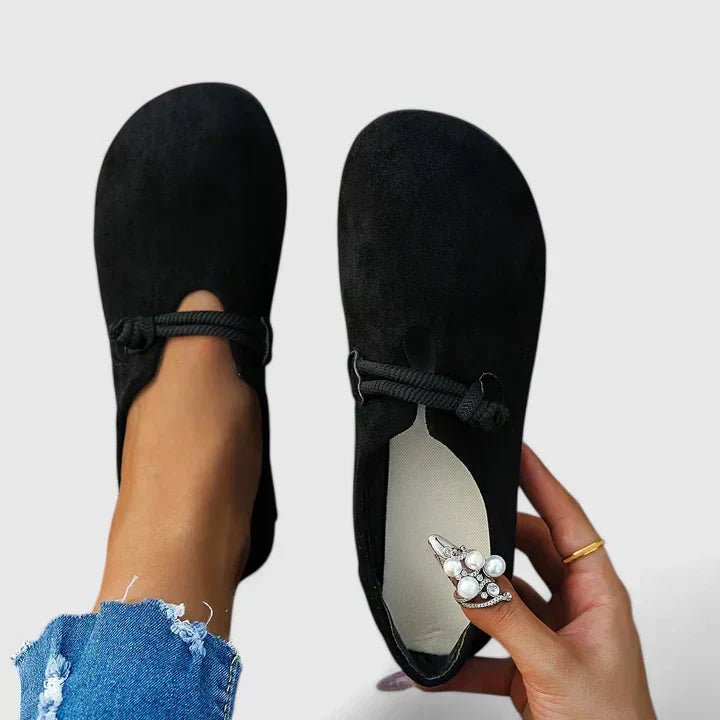 Loafers Women Closed Toe Slip-On Flat Sole Tie Detail - Evergreen Outfits- Women Loafers
