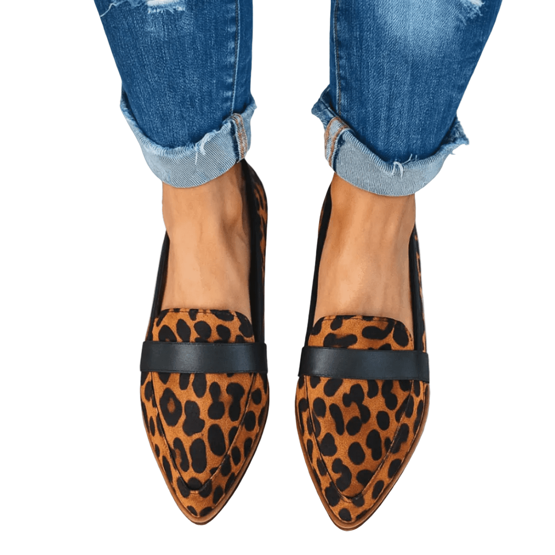 Loafers Women Pointed Toe Slip-On Cushioned Flat Sole - Evergreen Outfits- Women Loafers