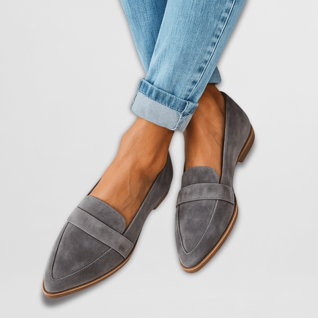 Loafers Women Pointed Toe Slip-On Cushioned Flat Sole - Evergreen Outfits- Women Loafers