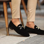 Loafers Women Pointed Toe Slip-On Metal Detail Accent - Evergreen Outfits- Women Loafers