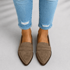 Loafers Women Pointed Toe Slip-On Penny Detail Classic - Evergreen Outfits- Women Loafers