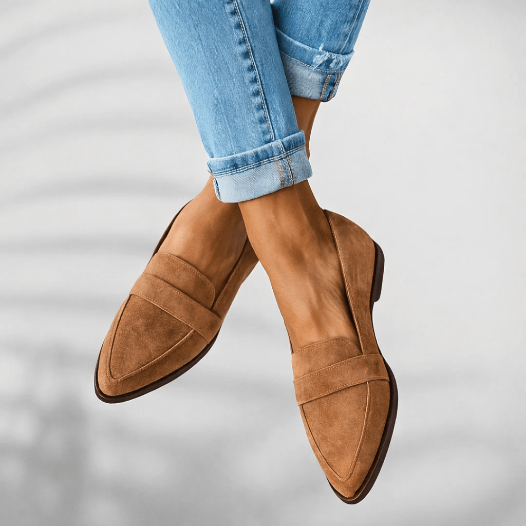 Loafers Women Pointed Toe Slip-On Penny Detail Classic - Evergreen Outfits- Women Loafers