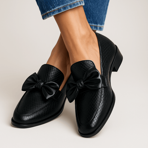 Loafers Women Slip-On Bow Detail Arch Support Comfort - Evergreen Outfits- Women Loafers