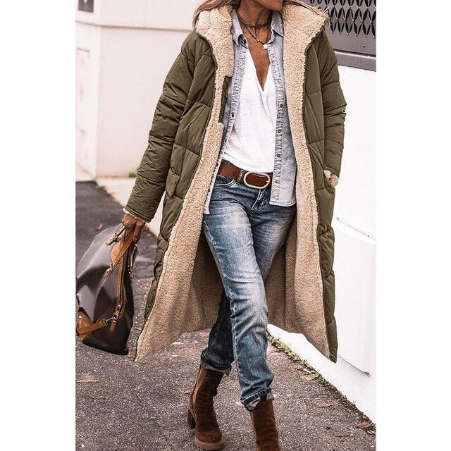 Women Puffer Jacket | Reversible Long Hooded Fit