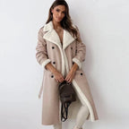 Women Coat | Full-Length Shearling-Lined with Belted Waist