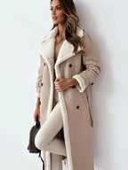 Women Coat | Full-Length Shearling-Lined with Belted Waist
