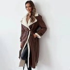 Women Coat | Full-Length Shearling-Lined with Belted Waist