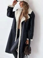 Women Coat | Full-Length Shearling-Lined with Belted Waist