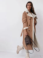 Women Coat | Full-Length Shearling-Lined with Belted Waist