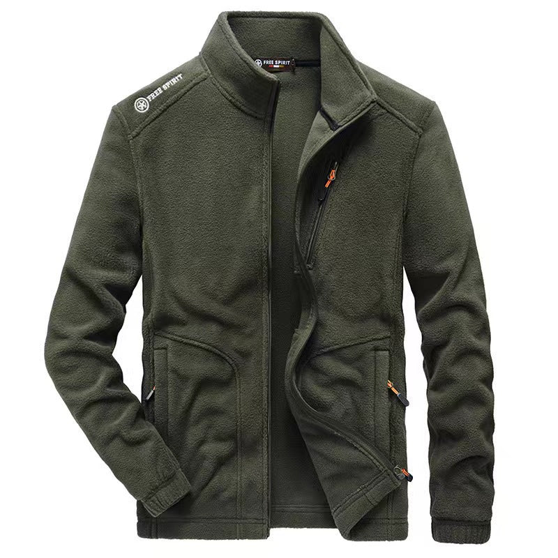 Men Jacket | Full Zip Stand-Up Collar with Front Pockets