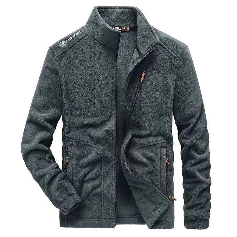 Men Jacket | Full Zip Stand-Up Collar with Front Pockets