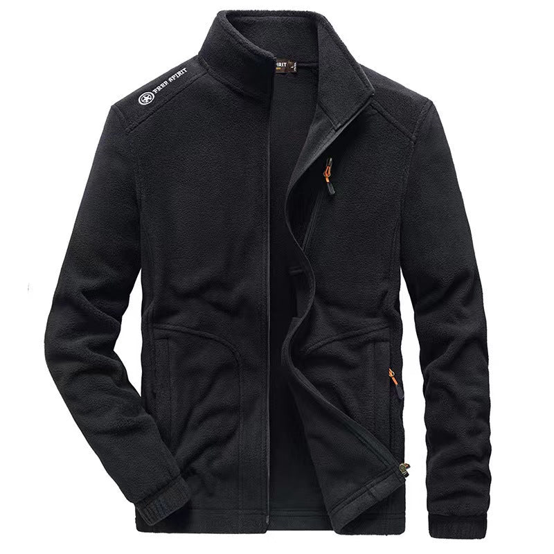 Men Jacket | Full Zip Stand-Up Collar with Front Pockets