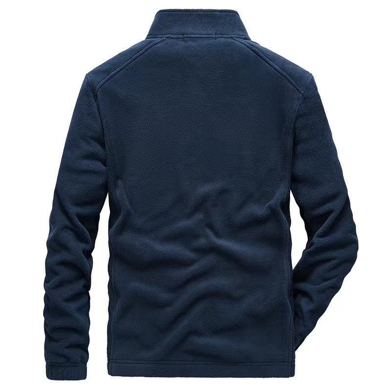 Men Jacket | Full Zip Stand-Up Collar with Front Pockets