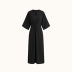 Maxi Dress Women Belted Waist With Bell Shaped Sleeves - Evergreen Outfits - Women Maxi Dress