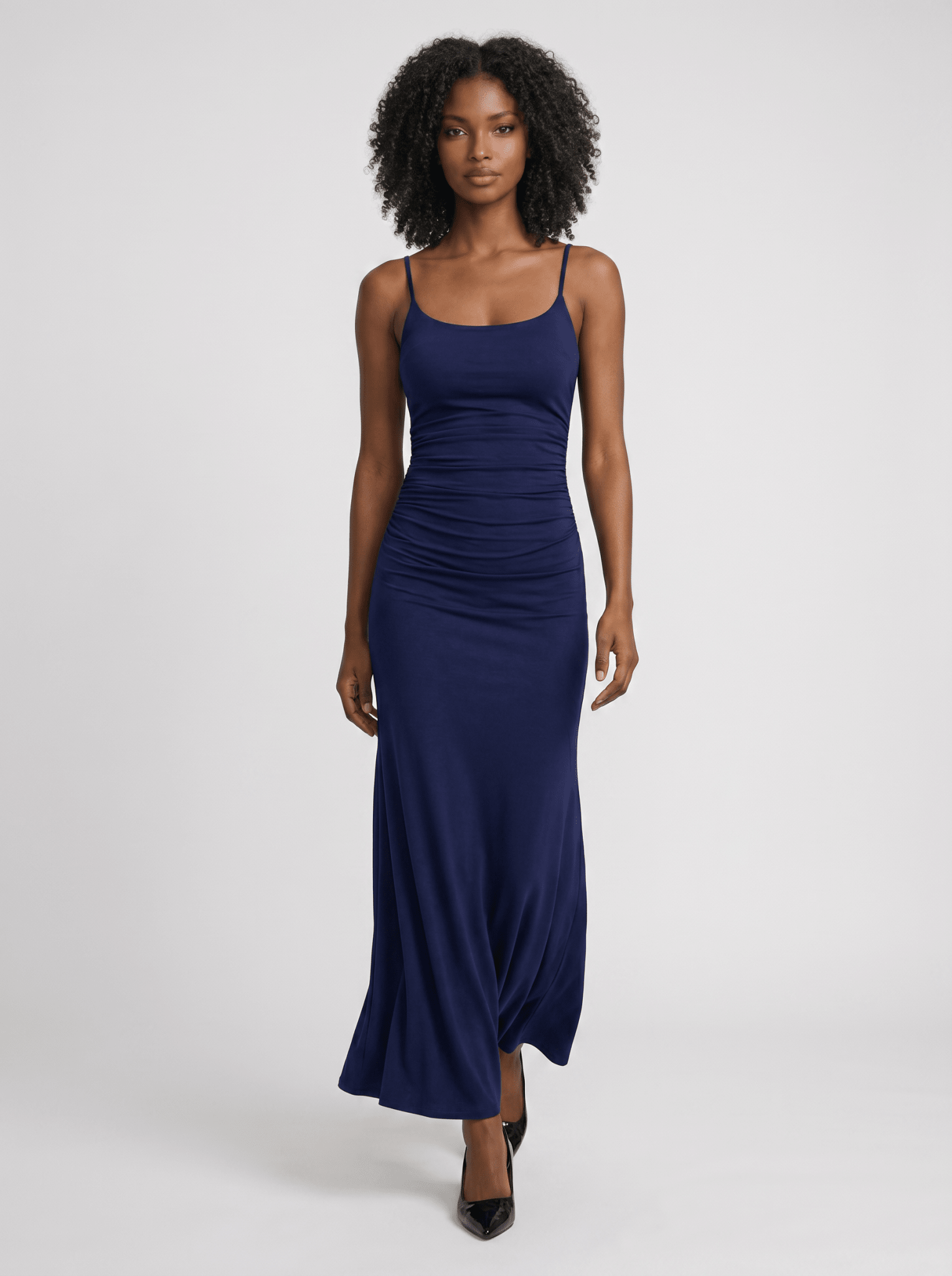 Maxi Dress Women Bodycon Strappy Pleated Sleeveless Fit - Evergreen Outfits- Women Maxi Dress