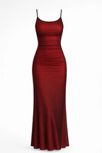 Maxi Dress Women Bodycon Strappy Pleated Sleeveless Fit - Evergreen Outfits- Women Maxi Dress