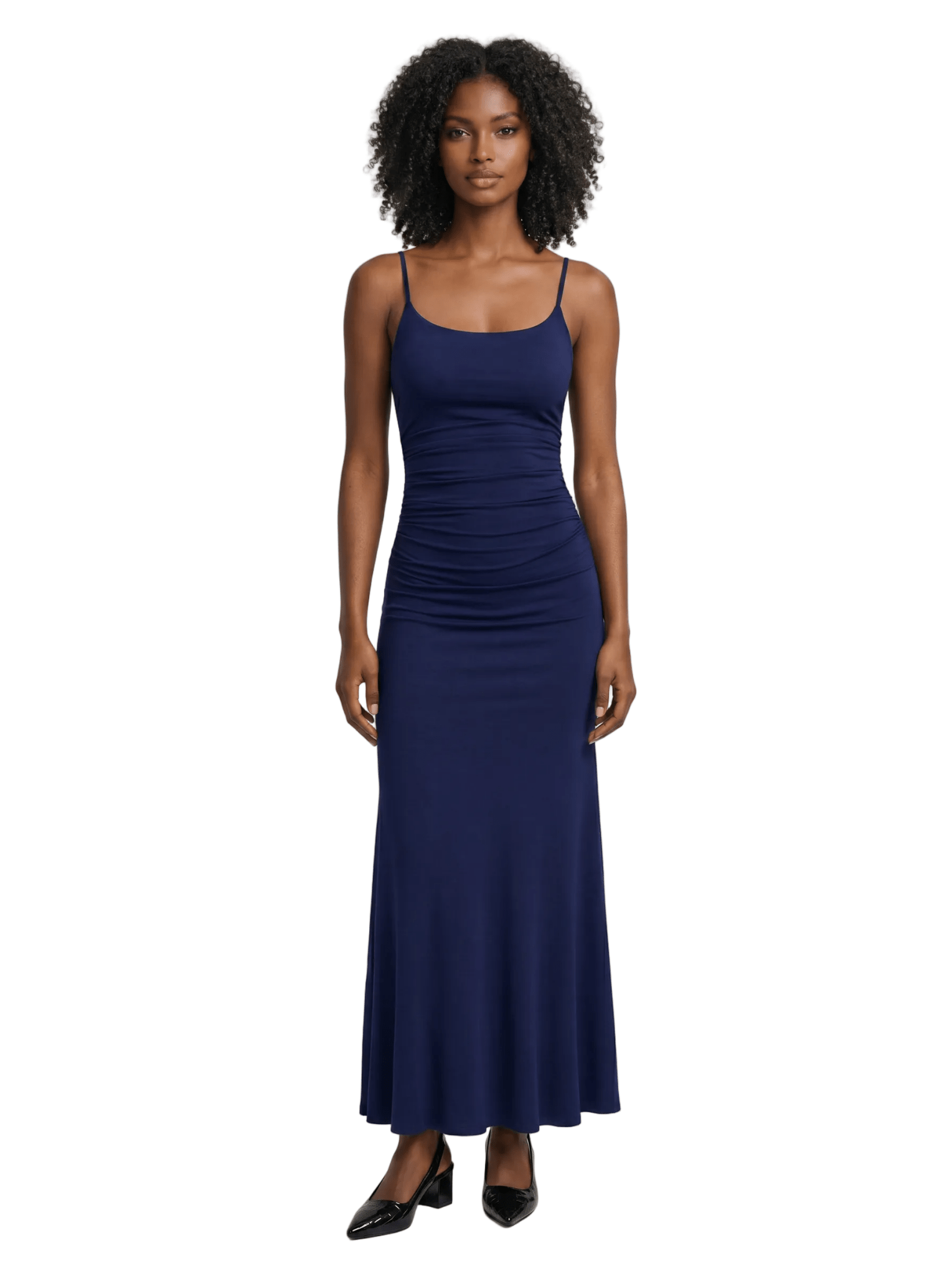 Women's Bodycon Maxi Dress Strappy Pleated Sleeveless – Evergreen Outfits