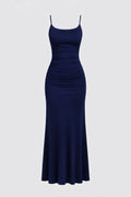 Maxi Dress Women Bodycon Strappy Pleated Sleeveless Fit - Evergreen Outfits- Women Maxi Dress