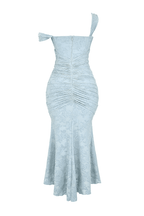 Maxi Dress Women Fitted Bodice Ruched Waist High Low Hem - Evergreen Outfits - Women Maxi Dress