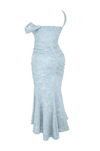 Maxi Dress Women Fitted Bodice Ruched Waist High Low Hem - Evergreen Outfits - Women Maxi Dress