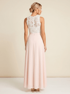 Maxi Dress Women Lace Bodice Sleeveless Fitted Waist - Evergreen Outfits- Women Maxi Dress