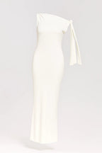 Maxi Dress Women One Shoulder Sleeveless Fitted Design - Evergreen Outfits- Women Maxi Dress