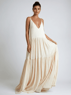 Maxi Dress Women Relaxed Fit Pleated Adjustable Straps - Evergreen Outfits - Women Maxi Dress