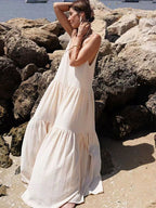 Maxi Dress Women Relaxed Fit Pleated Adjustable Straps - Evergreen Outfits - Women Maxi Dress
