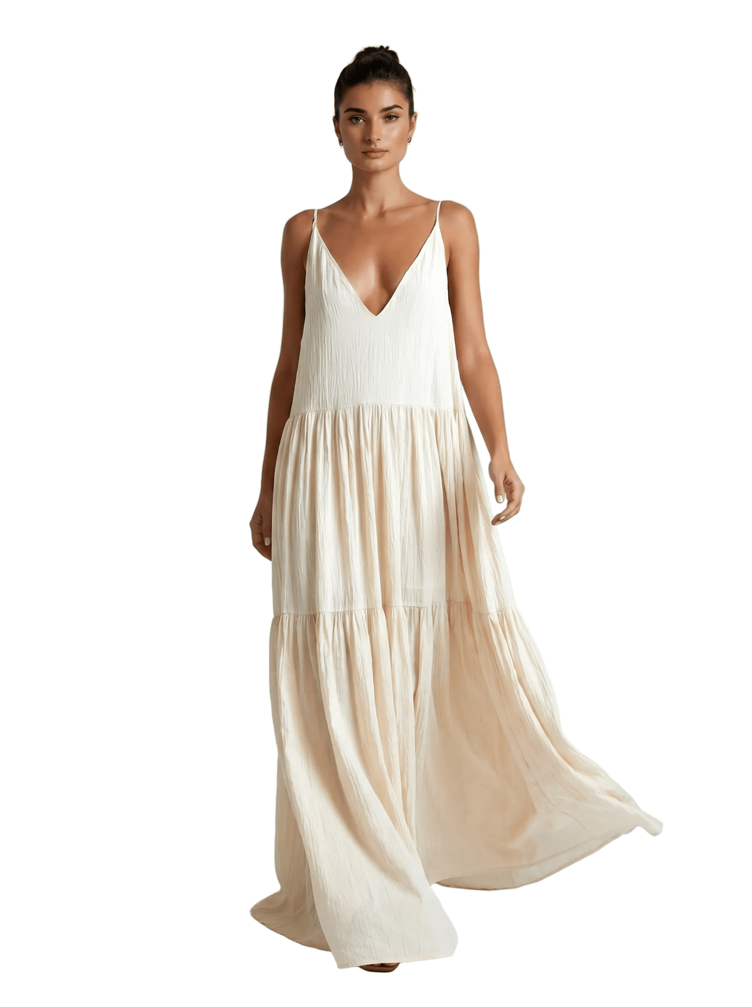 Maxi Dress Women Relaxed Fit Pleated Adjustable Straps - Evergreen Outfits - Women Maxi Dress