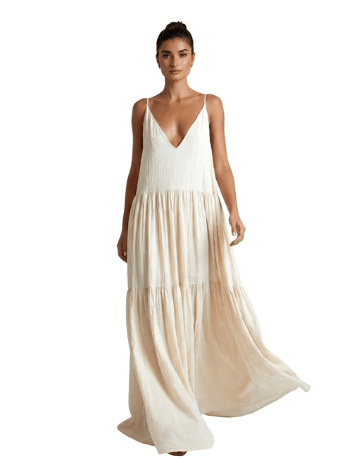 Maxi Dress Women Relaxed Fit Pleated Adjustable Straps - Evergreen Outfits - Women Maxi Dress