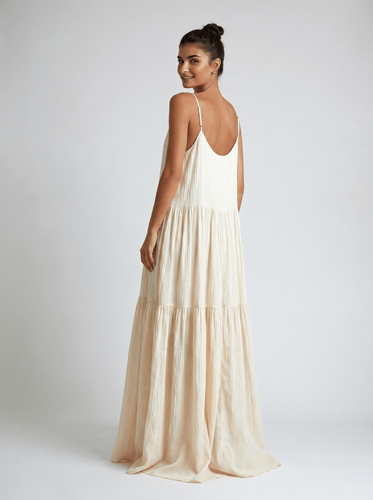 Maxi Dress Women Relaxed Fit Pleated Adjustable Straps - Evergreen Outfits - Women Maxi Dress