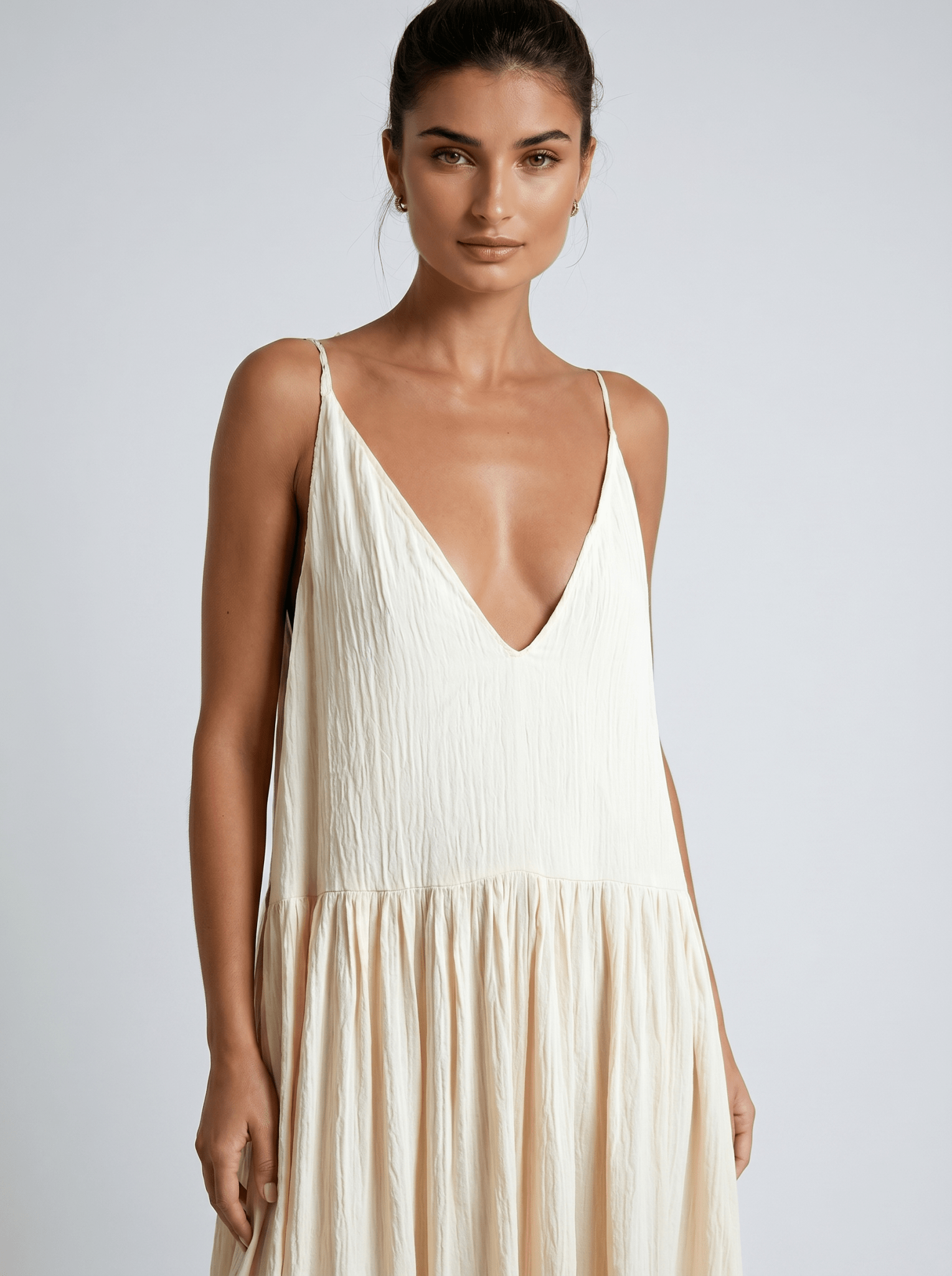 Maxi Dress Women Relaxed Fit Pleated Adjustable Straps - Evergreen Outfits - Women Maxi Dress